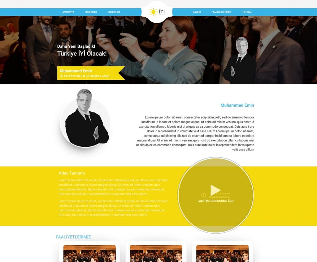 İyİ parti aday tanıtım sitesi v1 sufa medya web tasarım hizmetleri